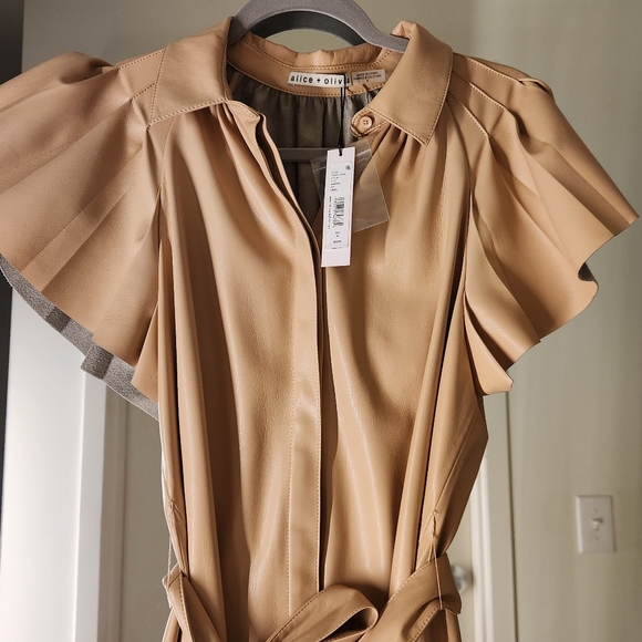 Alice + Olivia Faux Leather Mini Dress - Picture 3 of 4